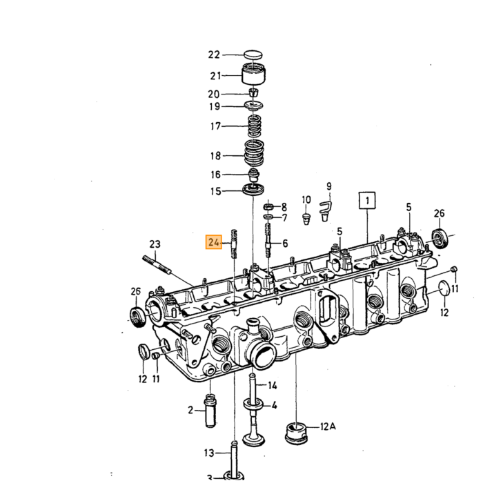 Volvo tapeind cilinder kop Diesel D24  motor 41876 Volvo onderdeel nr 1328034