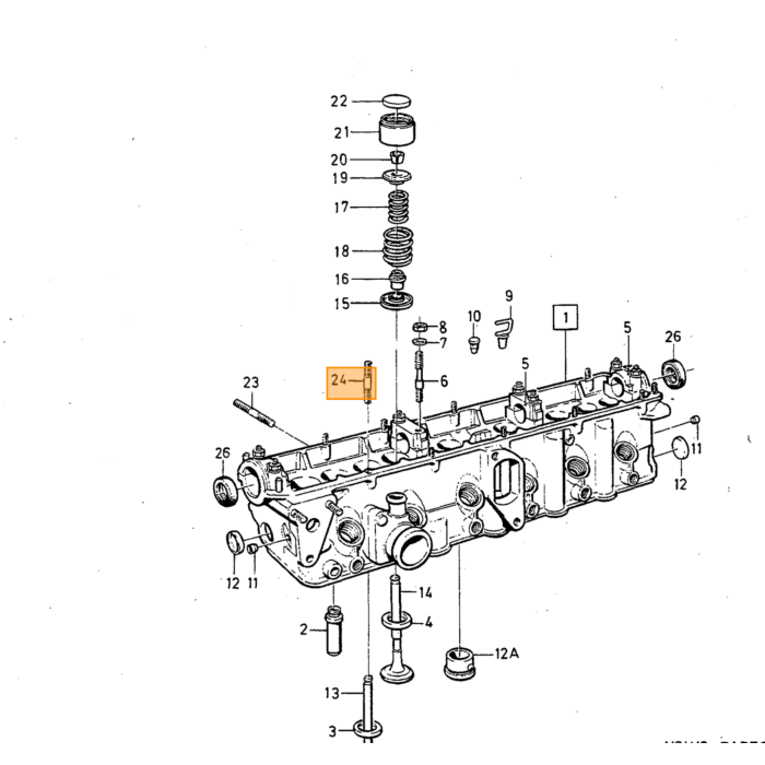 Volvo tapeind cilinder kop Diesel D24  motor 41876 Volvo onderdeel nr 1328034
