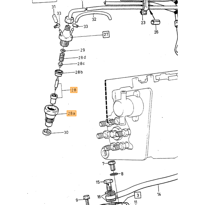 Volvo brandstof injectie sproeier Volvo onderdeel nr 1328096