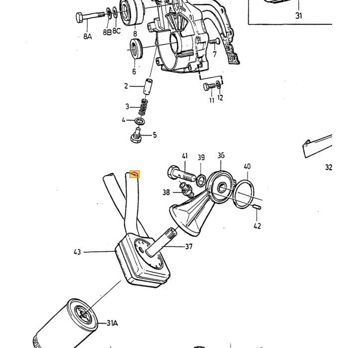 Volvo Keerring oliekoeler Volvo 700 850 900 S70 V70 (-2000) S80 (-2006) V70 P26 Volvo onderdeel nr 1328232