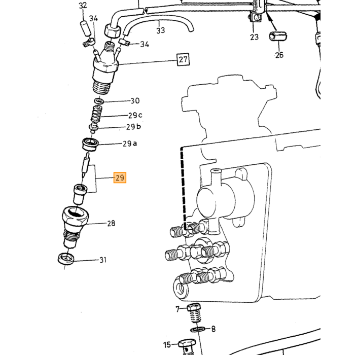 Volvo Diesel verstuiver (injector) D24+D24T 240+740+940 0434250103 Volvo onderdeel nr 1328298