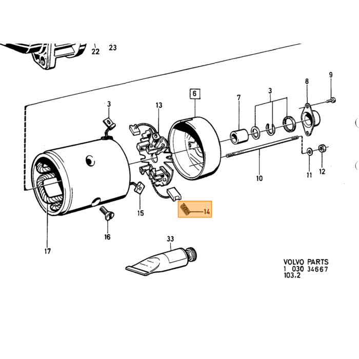 Volvo Startmotor 240 260 740 940  diesel D24 1257325 1257938 1257939 1328391 5003708 1328391 1328392 3544627 001 362 069 Volvo onderdeel nr 1328392