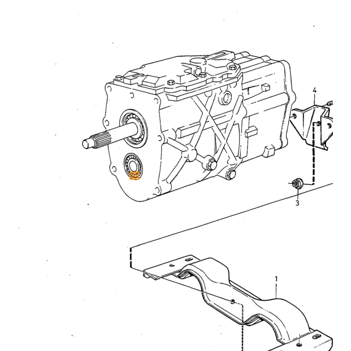 Volvo Steun versnellingsbak 240 242 244 245 M47  Volvo onderdeel nr 1328652