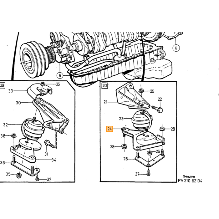 Volvo motor Steun Volvo onderdeel nr 1328858