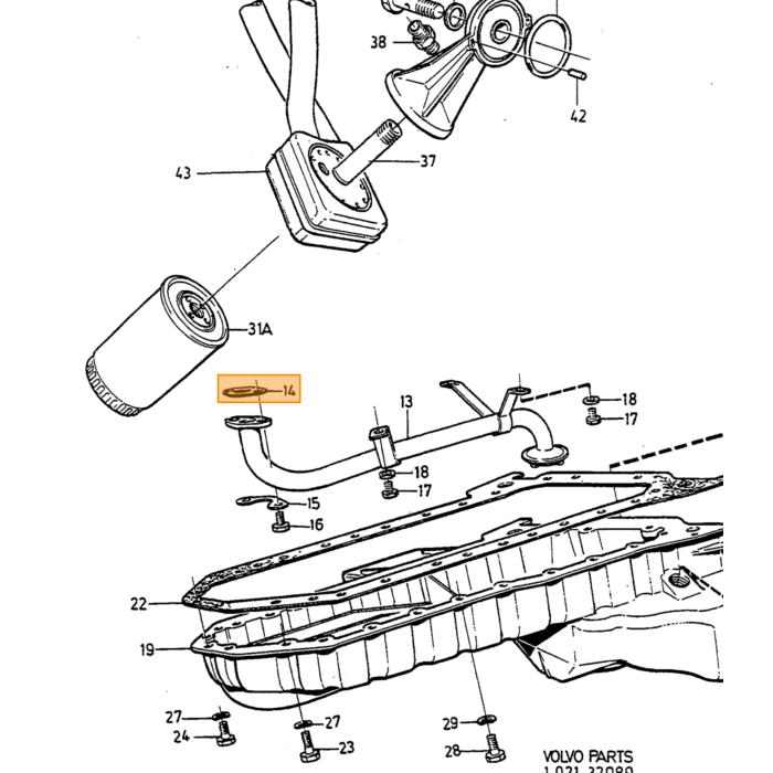 Volvo Oliepomp diesel 240+740+850+940+V70+S70-2000 S80-2006 V70 P26 niet meer leverbaar Volvo onderdeel nr 1328977