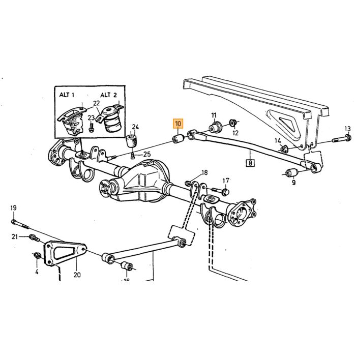 Volvo Silentbloc panhardstang 140+164+240+260+740+940+760+780+940+960 aan as 675807 Volvo onderdeel nr 1330427