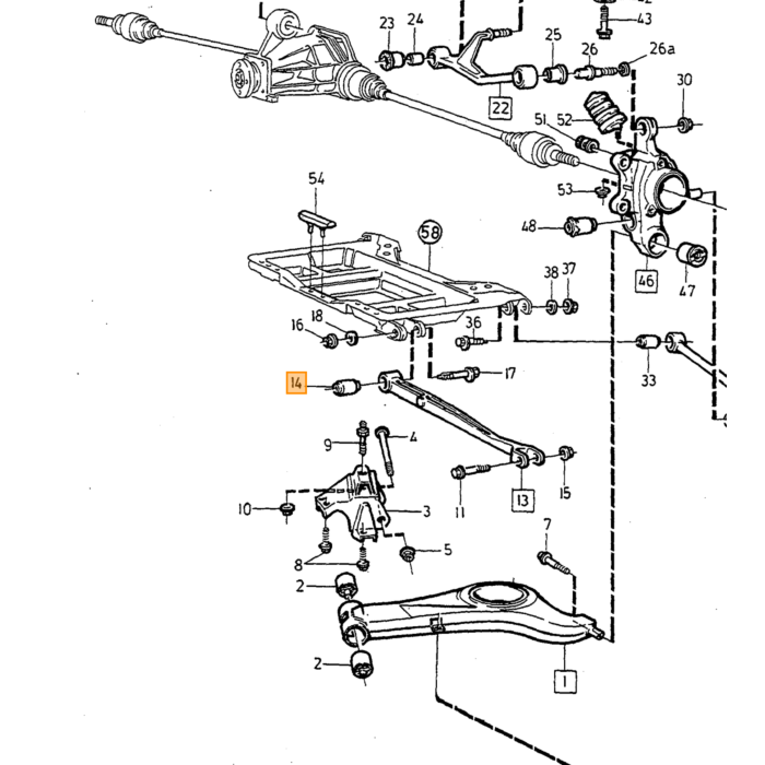 Volvo Silentbloc panhardstang 140+164+240+260+740+940+760+780+940+960 aan as 675807 Volvo onderdeel nr 1330427