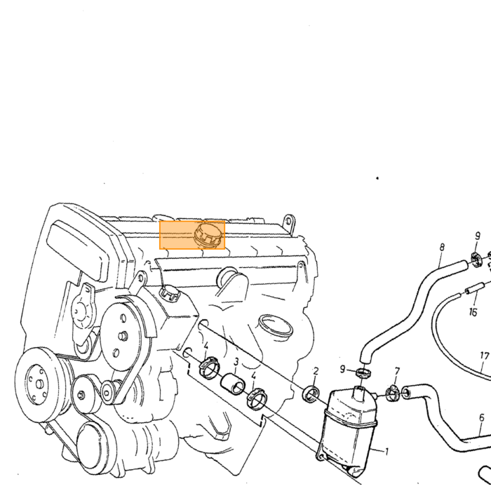 Volvo Y-stuk Nippel Carterontluchting Volvo 740 - 760 - 940 - 960 Volvo onderdeel nr 1332660