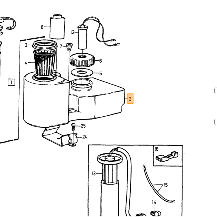Volvo Reservoir Ruitensproeier 3 2L Volvo 740 760 780 940 960 S90 V90 alleen gebruikt leverbaar Volvo onderdeel nr 1342543