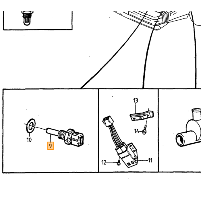 Volvo Temperatuur zender sensor water Injectie systeem 240+260+760+780+900 B234F+B230FK zwarte stekker 240+940 780 940 240 2pens Volvo onderdeel nr 1346030