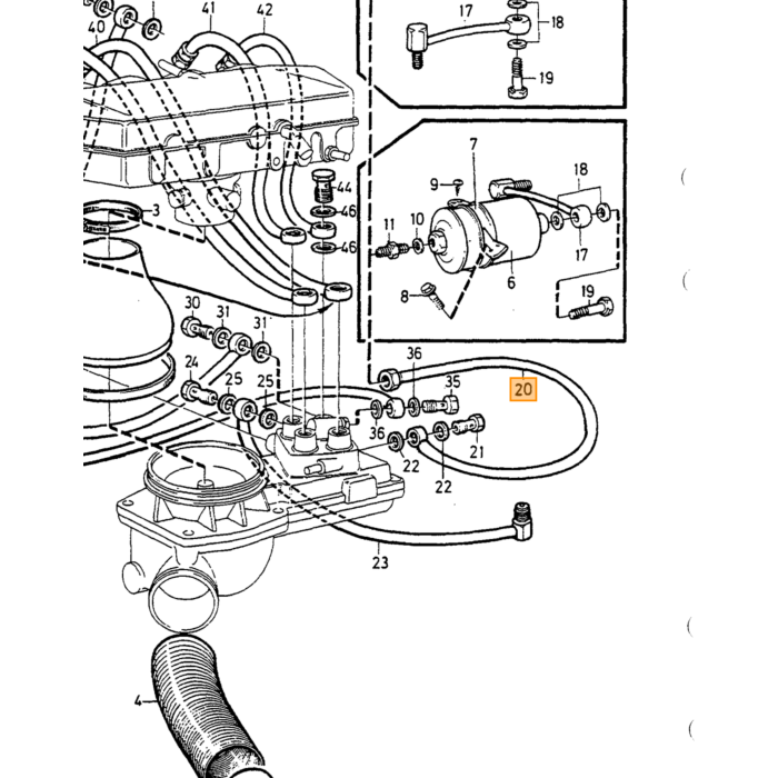 Volvo brandstof Pijp Volvo onderdeel nr 1346557