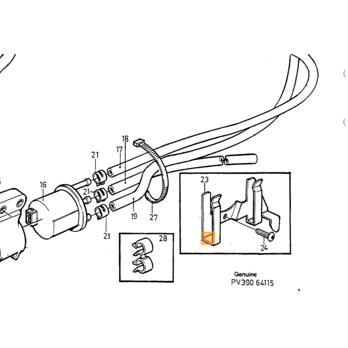 Volvo kabel Spiral Volvo onderdeel nr 1346888