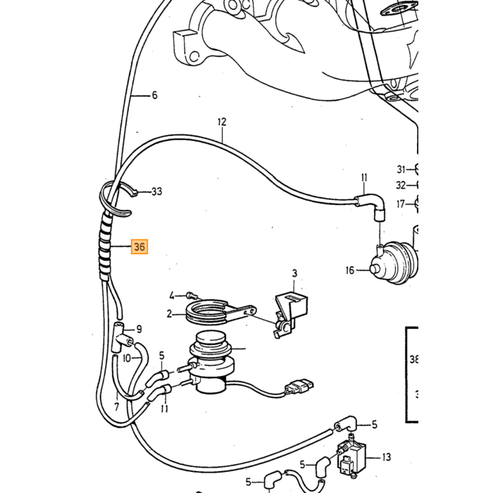 Volvo kabel Spiral Volvo onderdeel nr 1346888