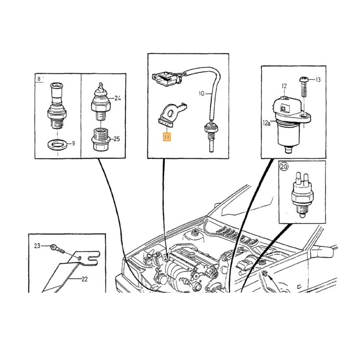 Volvo Buitentemperatuur Sensor Volvo 240 - 850 - 940 - 960 - S90 - V90 - S40 - V40 -  S70 - V70 - XC70 - C70 Volvo onderdeel nr 1347010