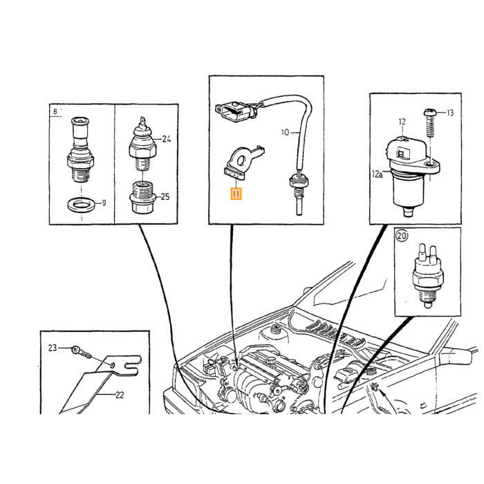 Volvo Buitentemperatuur Sensor Volvo 240 - 850 - 940 - 960 - S90 - V90 - S40 - V40 -  S70 - V70 - XC70 - C70 Volvo onderdeel nr 1347010
