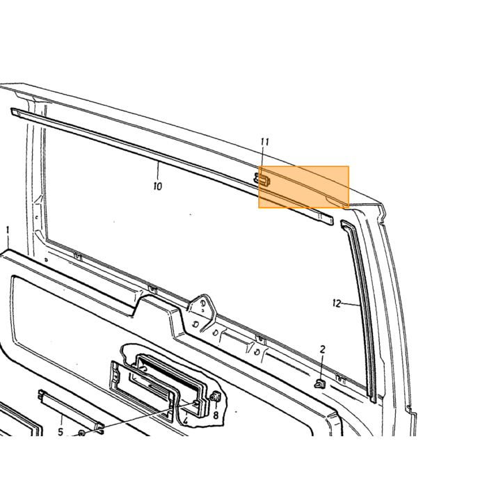 Volvo Clip Binnenpaneel Achterklep Volvo 740 - 760 - 940 - 960 - V90 estate Volvo onderdeel nr 1354534