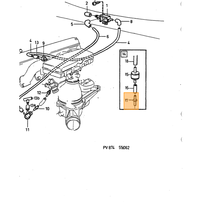 Volvo Solenoid klep EGR 740 240 760 B200 K B230 K turbo en turbo diesel Volvo onderdeel nr 1357259