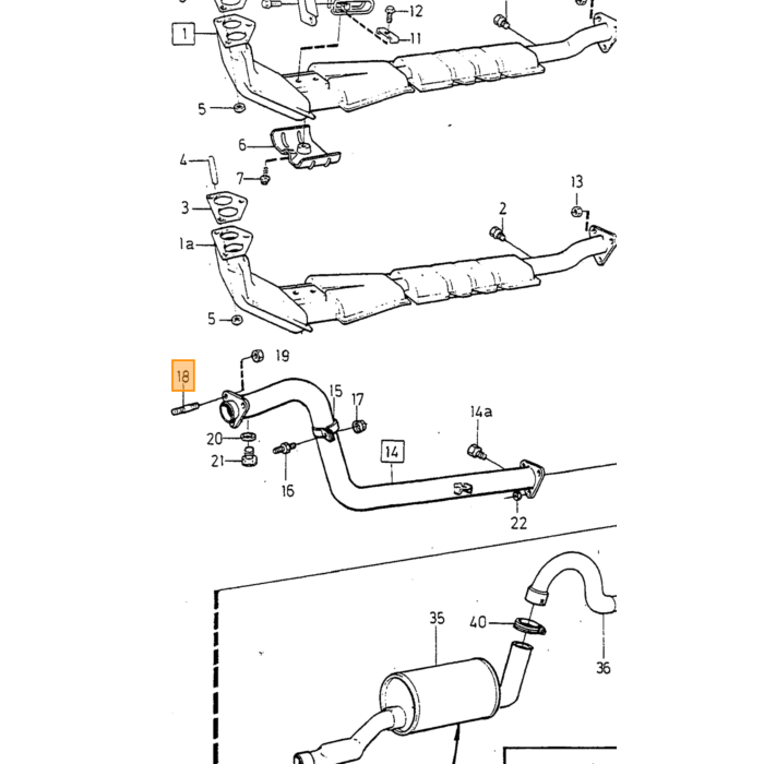 Volvo Tapeind Turbo M8 x 40mm Volvo 240 - 740 - 760 - 780 - 940 - 960 - 850 -  S70 - V70 - C70 - XC70 - S60 - XC90 - S80 - S40 - V40 Volvo onderdeel nr 1357769