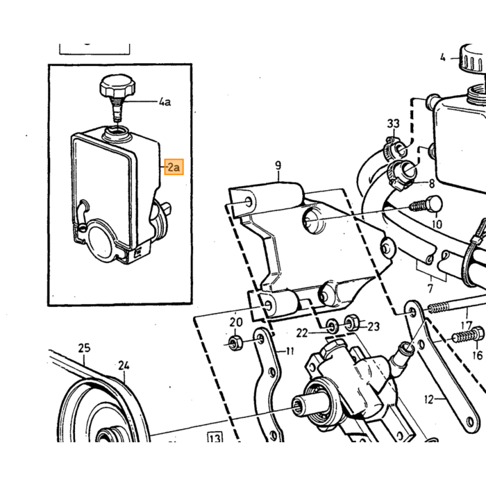 Servostyrpump 240 260 -1990 +740+760+780+940+960+S90+V90 1985+ (4cyl-2valves)