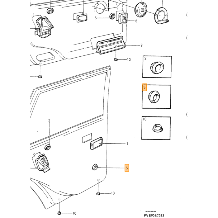 Volvo Rubber plug rond voor reservewielbak Kofferbakbodem Amazon 140  164  200  700  850  900  C70 (-2005)  PV  S70 V70 V70XC (-2000)  S90 V90 (-1998) Volvo onderdeel nr 1360872