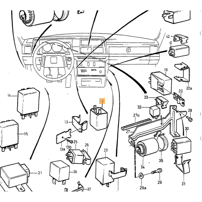 Volvo Clignoteur relais 940+960(1259615) (Knipperlicht relais) 3 pens richtingaanwijzer Volvo onderdeel nr 1363786