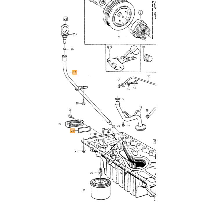 Volvo Pakking Olie koeler Benzine Volvo 850 - 960 - S90 - V90 - S70 - V70 - V70 - XC70 - S40 - V40 Volvo onderdeel nr 1366791
