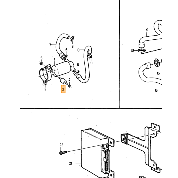 Volvo Stootrubber ophanging brandstofpomp benzinepomp 240 740 760 injectie  B280. B200ET B230F/ET/FT ALT 2. Volvo onderdeel nr 1367014