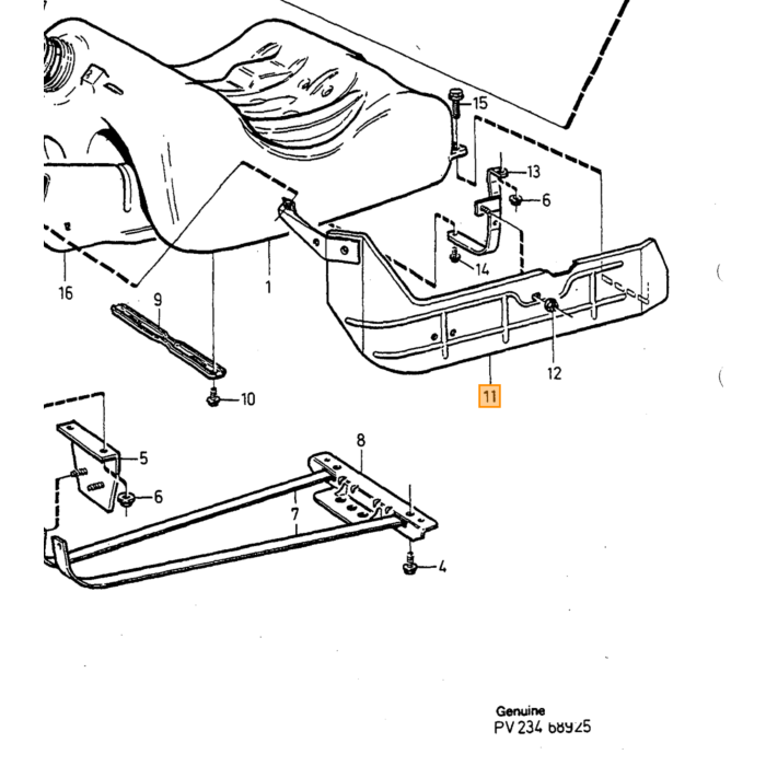 Volvo Pakking rubber voor benzinetank +  diesel tank vlotter unit 740+940+S90+V90 Volvo onderdeel nr 1367623