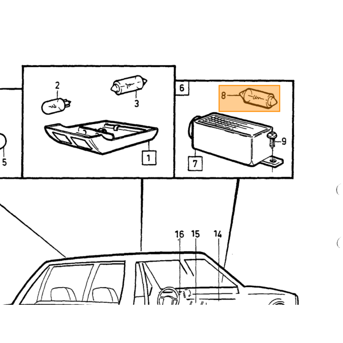 Volvo Lamphouder fitting achterlicht 21 watt 240+260+740+760+940+V90  Volvo onderdeel nr 1372041