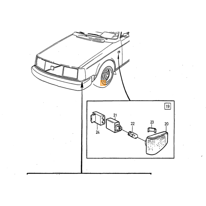 Volvo Koplamp reflector 240+260 1981+ Links en Rechts te gebruiken(1312266) 240 260  Volvo onderdeel nr 1372380