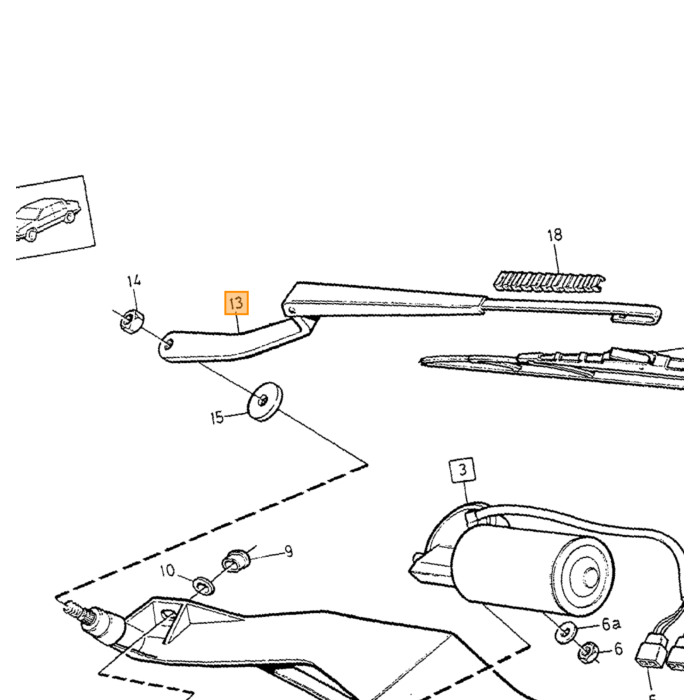 Volvo Ruitenwisser ARM links stuur kant: voor Linksgestuurd Volvo onderdeel nr 1372934