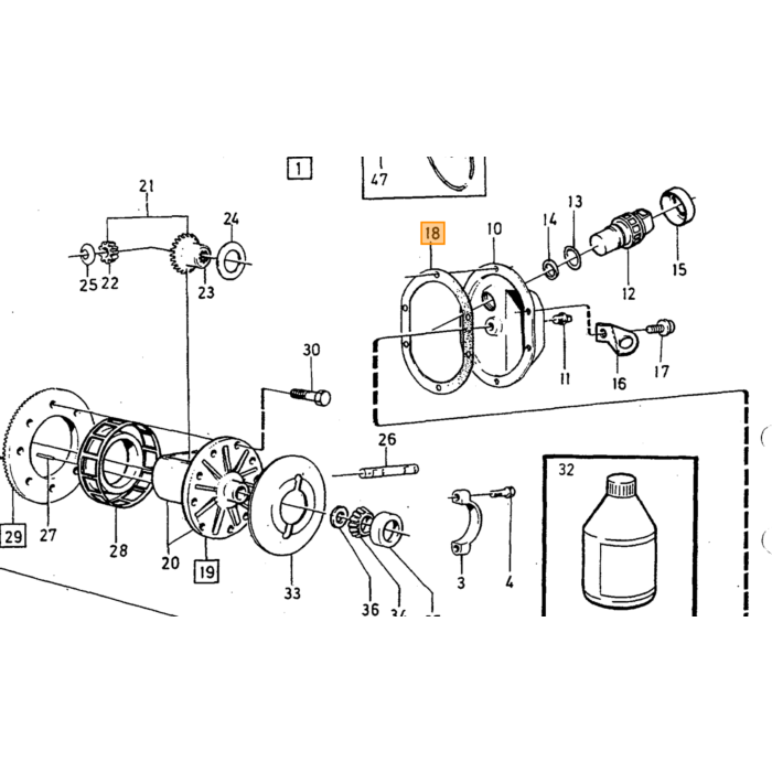 Volvo Pakking achteras deksel alle typen Spicer differentieel pakking (89254) Volvo onderdeel nr 1377332