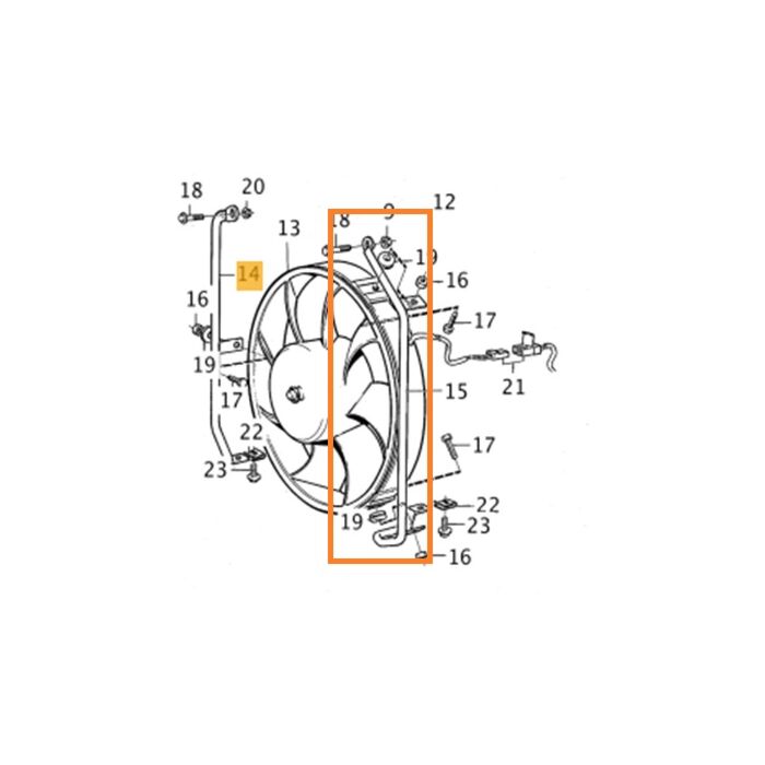 Steun links electrische fan koelventilator 740 760 780 