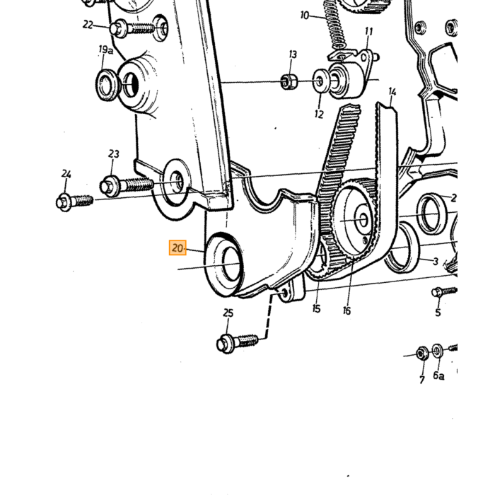 Volvo distributieriem beschermkap hoes 740 940 240 760 360 B200 b230 Volvo onderdeel nr 1378611