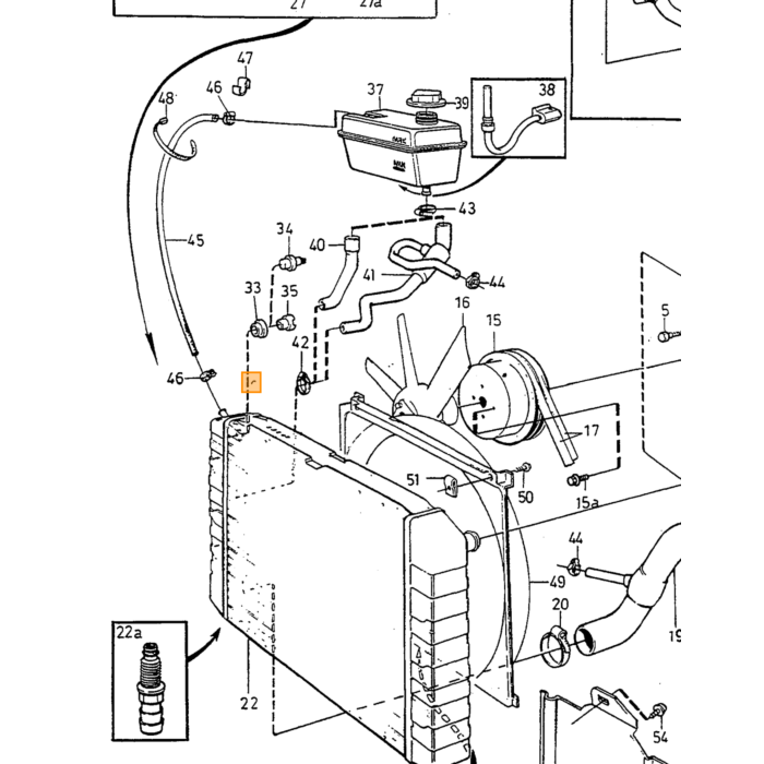 Volvo Rubber plug doorvoer afdichting radiateur 140+164+240+740+940 (eventueel bijbestellen plug plastic 1274052_B) Volvo onderdeel nr 1378869