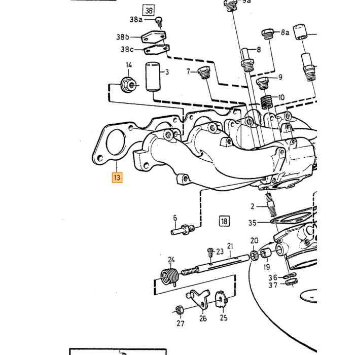 Volvo Pakking inlaatspruitstuk B19+B21+B23+B200+B230 940 740 240 340-360 760 Volvo onderdeel nr 1378879
