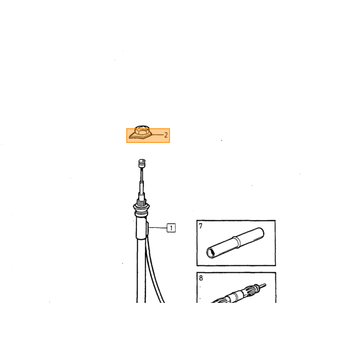 Volvo Antenne 240+740+940+850 sedan flexibel deel voor electrische antenne(3533569) (1384544) Volvo onderdeel nr 1384561