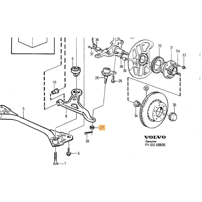 Volvo Schokbreker lager en steun voor boven 740+760+940+960+S90+V90 links + rechts(set met lager) 940 740 960 760 780 V90 S90 Volvo onderdeel nr 1387188