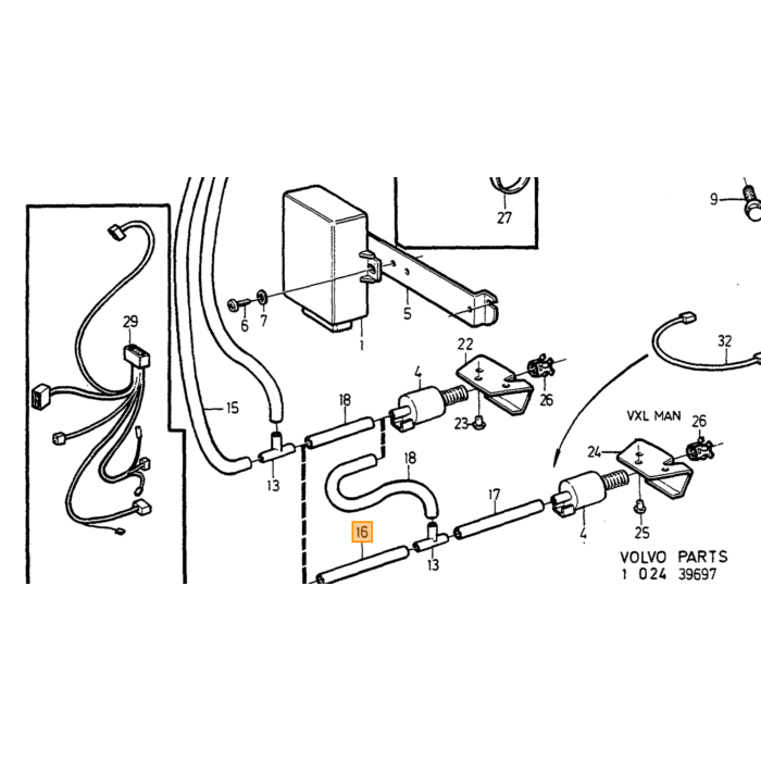 Volvo Benzinetank dop +slot 164+140 zie 277359 Volvo onderdeel nr 1630