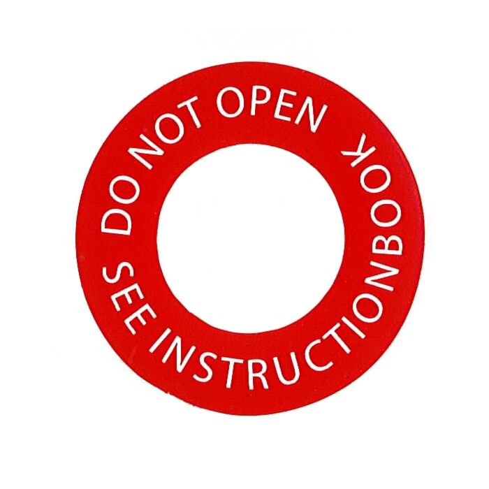 Sticker inchDo not open see instruction bookinch rood/wit (461646) (461646s)