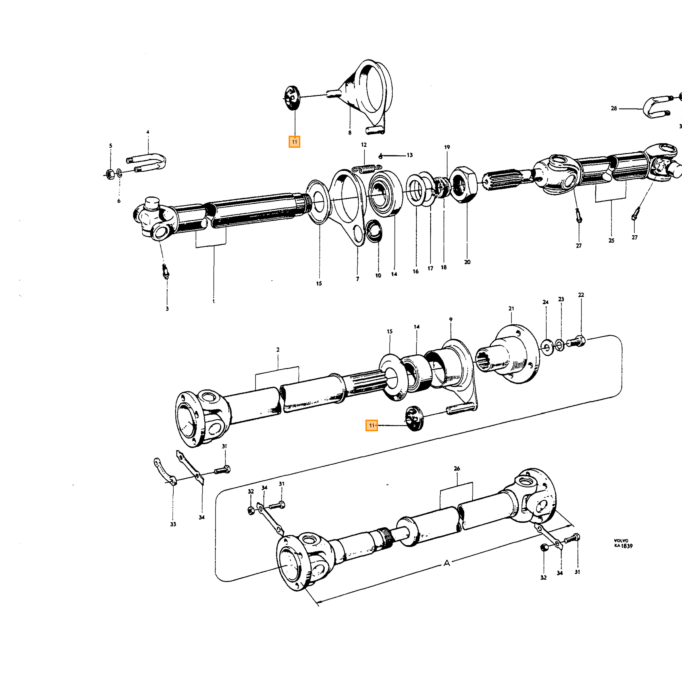 Lager drivaxel PV + Duett + luftkonditioneringskompressor remskiva YORK