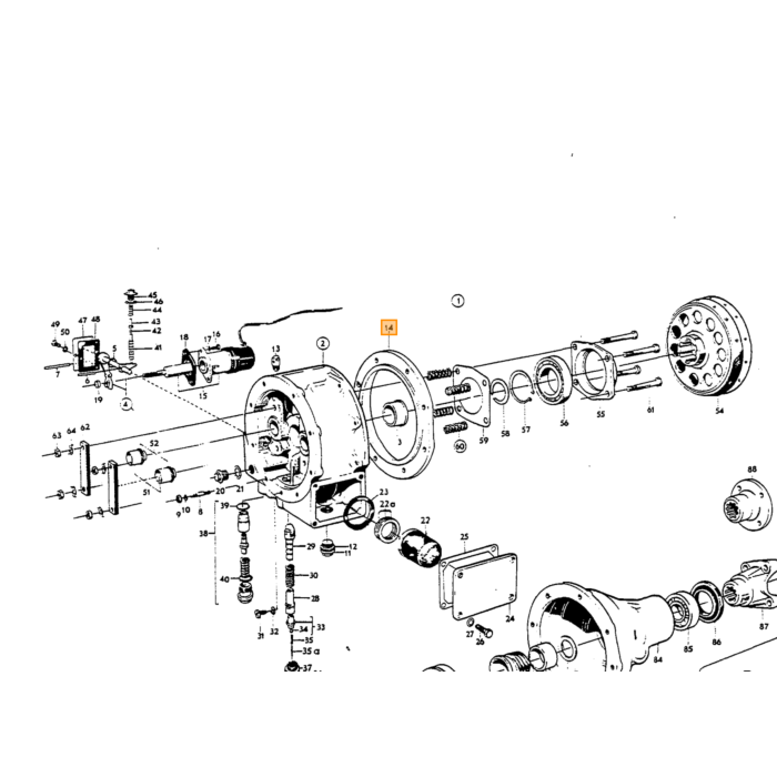 Volvo Lager aandrijfas (as 44.5mm) Amazon+P1800+140 1966-1970 240+260 serie +740 760 78060  164 9445857 35x62x14 mm Volvo onderdeel nr 181549