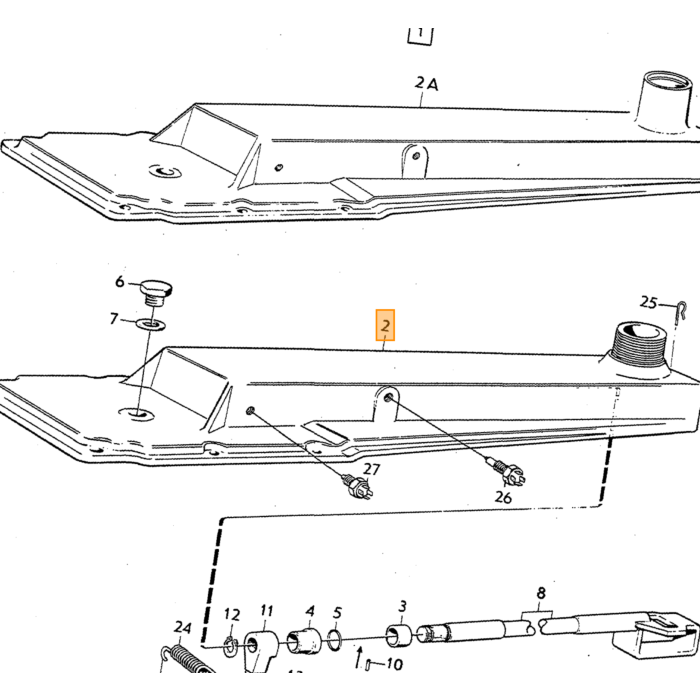 Volvo Lager versnellingsbak M400+M4100 140  145  164  C202  C303 Volvo onderdeel nr 183317