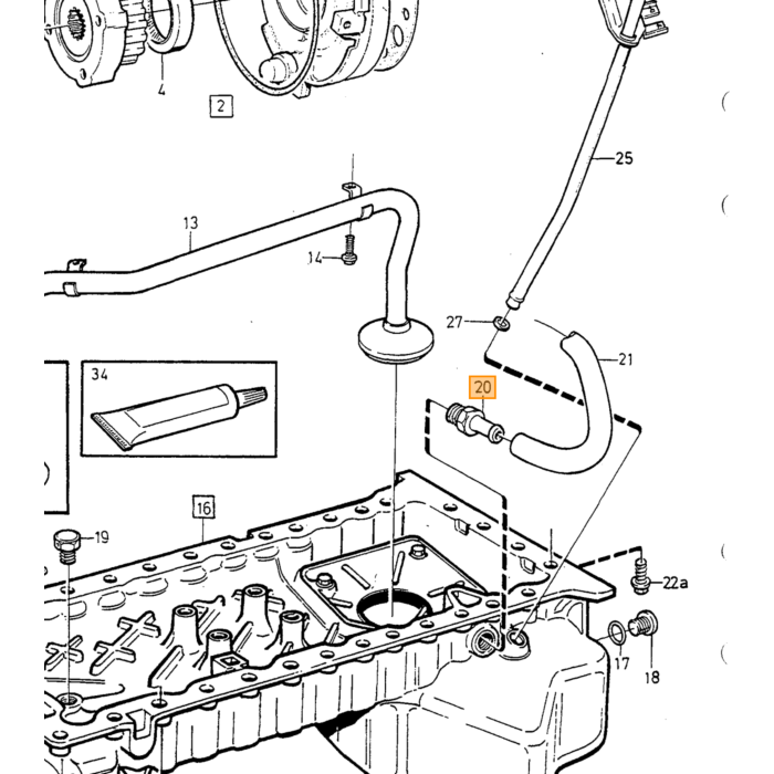 Volvo Ring koper carter revet aftap plug olie B18+B20+B30+B19+B21+B23+B200+B230 240 740 760 940 B16 laatste typen na motornummer 70562 Volvo onderdeel nr 18818