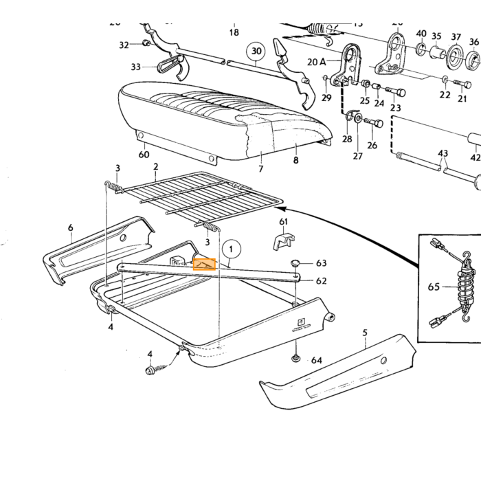 Volvo Bout handremkabel bev (=955637) Volvo onderdeel nr 191260