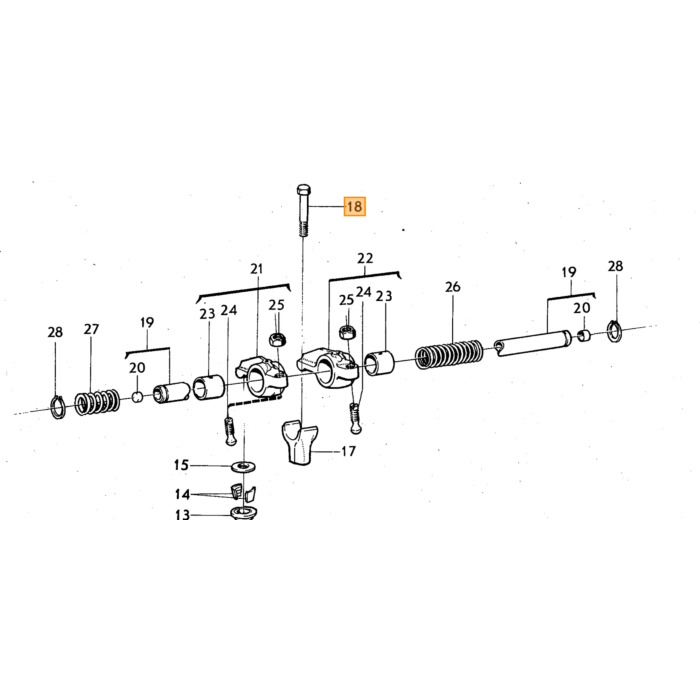 Volvo Bout UNC 5/16 x 18 tuimelas nokkenas -18x2 1/4inch B18- B20  Volvo onderdeel nr 191689