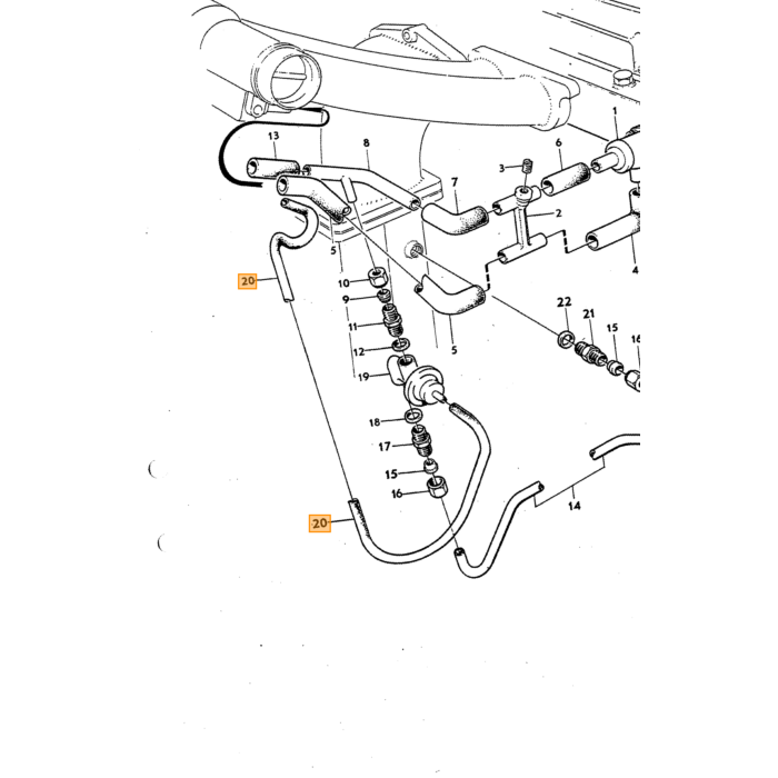 Volvo Vacuum slang carburateur SU+Stromberg 1/8 =3.2mm 1 meter PV544+Duett+Amazon+1800+140+164 naar onsteking verdeler Volvo onderdeel nr 192055