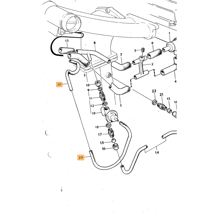 Volvo Vacuum slang carburateur SU+Stromberg 1/8 =3.2mm 1 meter PV544+Duett+Amazon+1800+140+164 naar onsteking verdeler Volvo onderdeel nr 192055