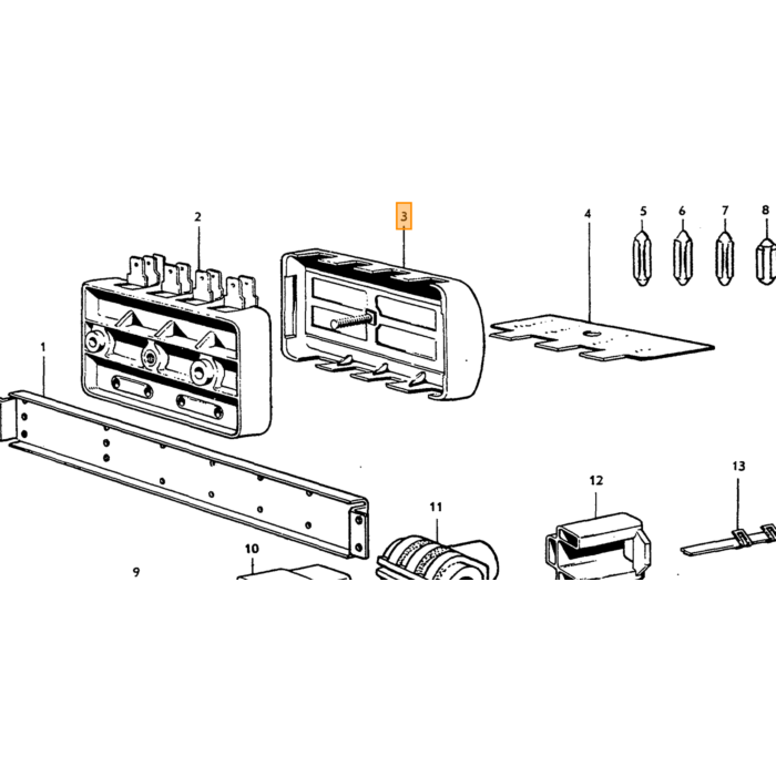 Volvo Zekering kast deksel PV544+Duett+Amazon (past op nr 192228) Volvo onderdeel nr 192229
