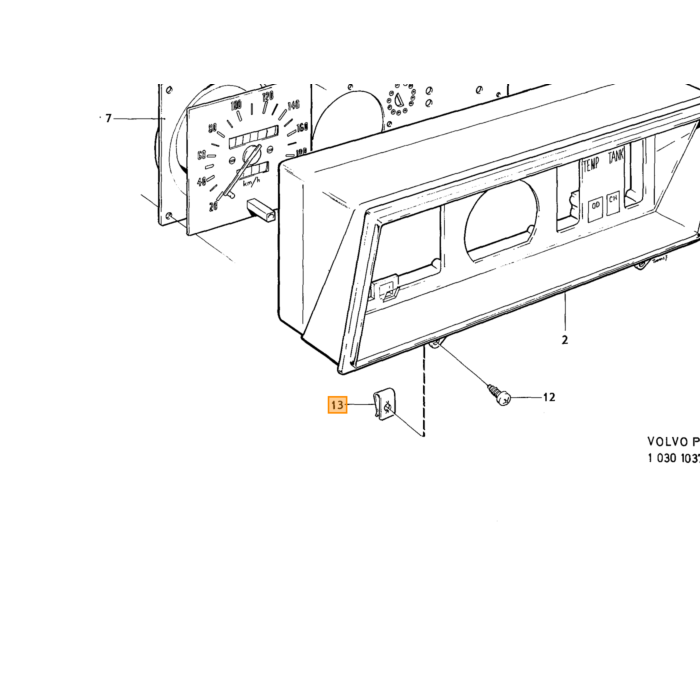 Volvo Speednut grille+knipperlicht Amazon voor montage met parker kruiskop schroef Volvo onderdeel nr 192557